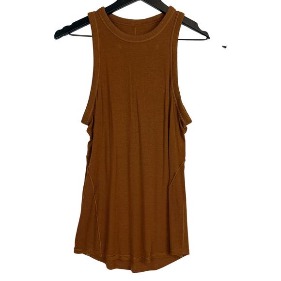 Lululemon Hold Tight High Neck Ribbed Tank Top Brown - 6 - Picture 1 of 8